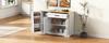 Modern, Elegant Sideboard with 3 Doors and One Drawer, Buffet Cabinet for Dining Room, Living Room and Hallway (White+Natural)