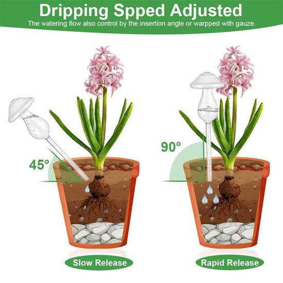 Самополивающиеся шары Прозрачные грибовидные колбы для полива растений Вставка для кашпо Автоматические поливочные устройства для комнатных и уличных горшечных растений