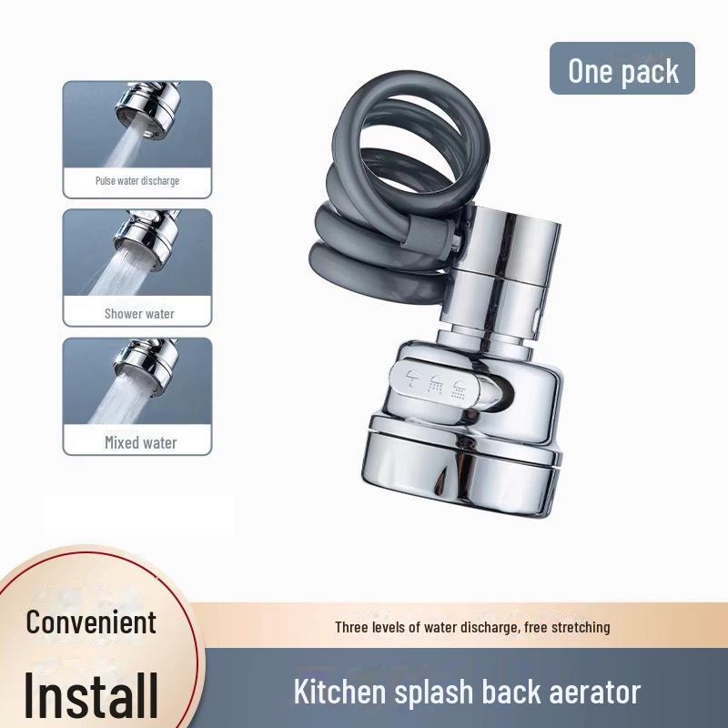 Universal Kitchen Sink Faucet Extender - Rotatable, Pressurized, Splash-Proof Water Spout