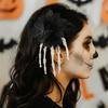 Cloth Ghost Claw Hair Clip Flower Halloween Headwear Skeleton Hand Rose Hairpin  Children
