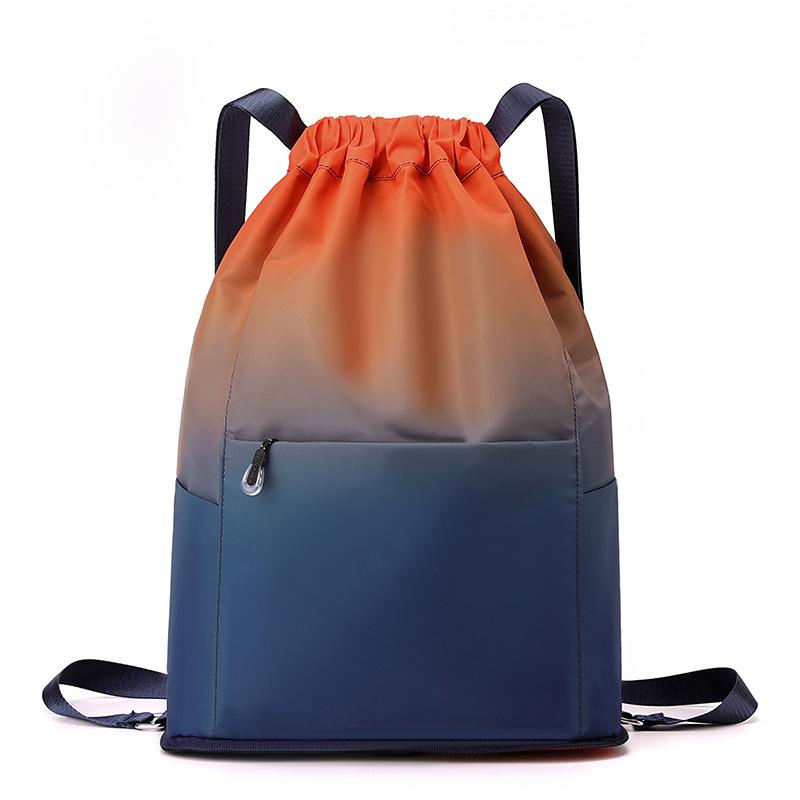 Gradual Change Color Travel Sports Storage Bag Foldable Multi-functional Backpack Niche Basketball Bag