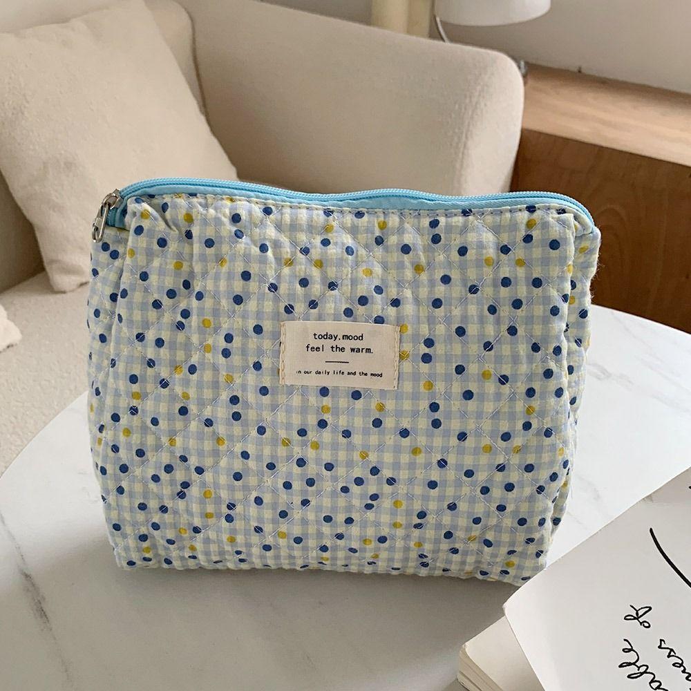 Стеганая косметичка из хлопка с цветочным узором, женская косметичка, косметичка, косметичка, косметичка