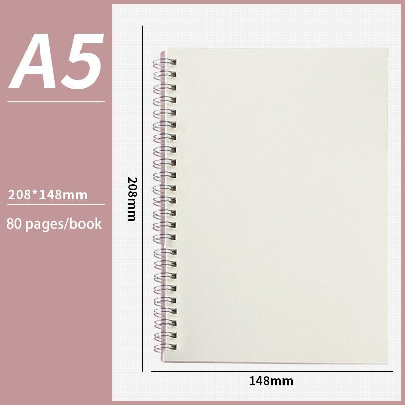 A5/B5/A4 Spiral Coil Notebook Horizontal Grid Blank Notepad Frosted Student Diary Sketchbook School Supplies Stationery