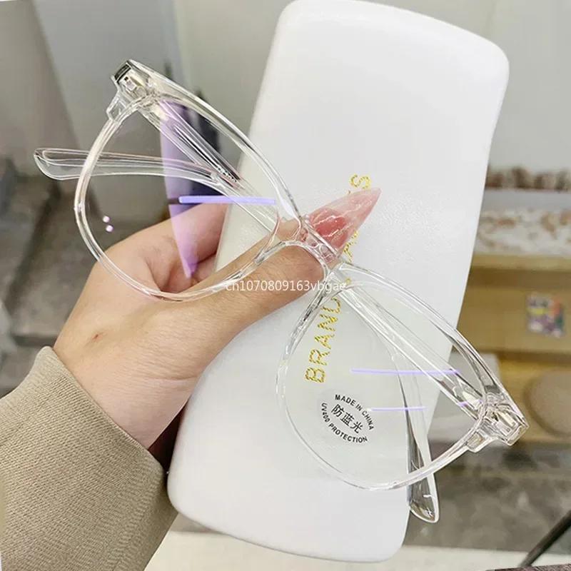 Transparent Computer Glasses Frame Women Men Anti Blue Light Round Eyewear Blocking Glasses Optical Spectacle