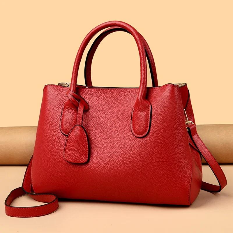 Сумки женские из натуральной кожи большой вместимости, дизайнерские женские сумки через плечо, модные женские сумки