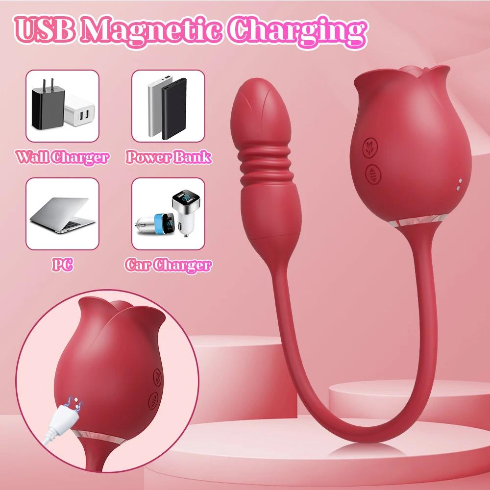 Розовый вибратор для женщин стимулятор клитора телескопический сосание оральный прикусывание толкающий женская секс-игрушка соска для клитора товары для взрослых