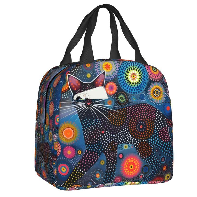 Custom Yayoi Kusama Abstract Art Insulated Lunch Bags for Women Resuable Thermal Cooler Food Lunch Box Kids School Children