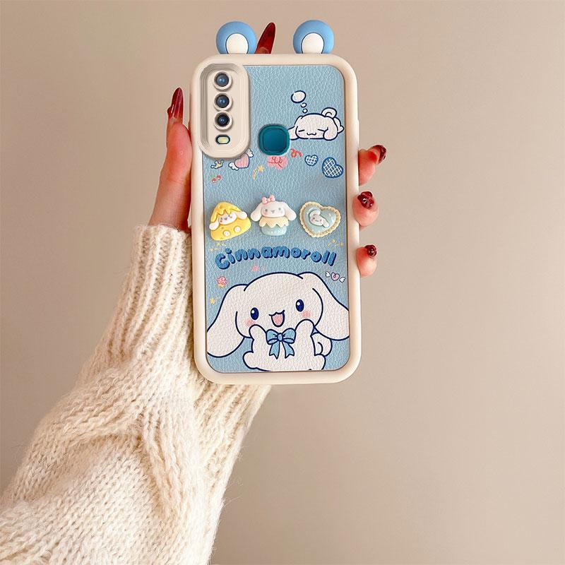 KEYSION Милый чехол с 3D-мультяшным изображением уха для VIVO Y17 Y15 Y12 с браслетом, мягкий силиконовый противоударный чехол для телефона VIVO Y11 2019