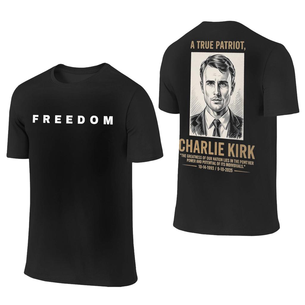 Men Women T-Shirts Freedom Charlie Kirk Eagle Prayer 100% Cotton Tee Shirt True Patriot T Shirts Clothes 2-sided Graphic Printed