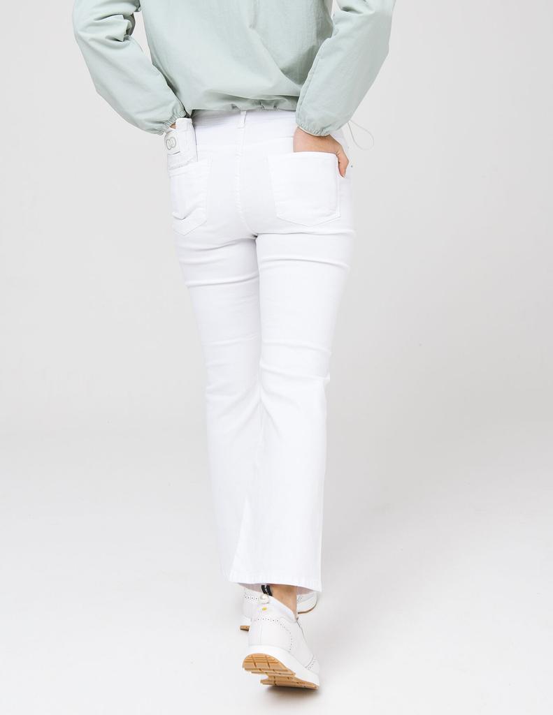 DOYOUKNOWMC 25Ss Thin Cotton Spandex Waistband Semi-Bootcut Autumnal Light White Pants