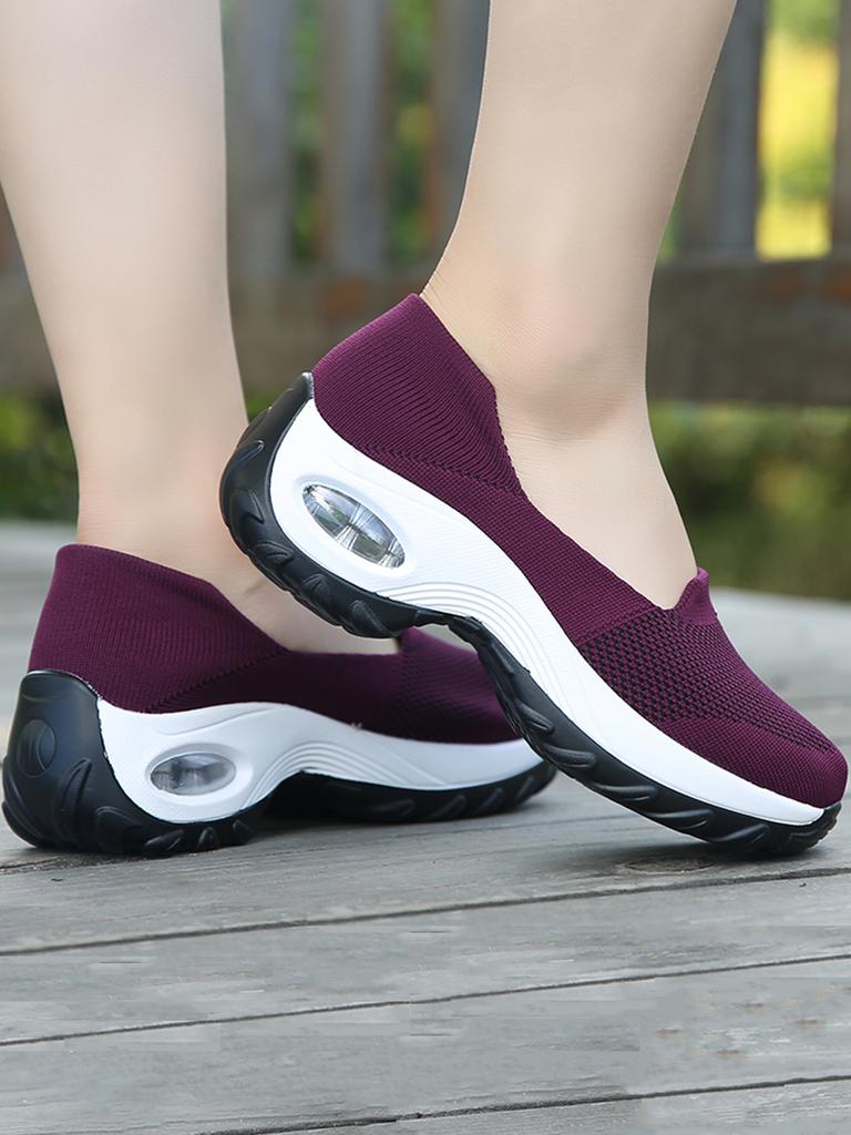Woman Walking Shoes Slip On Sock Sneakers Lady Girls Nurse Shoe Mesh Air Cushion Platform Loafer Soft Fashion Casual Shoes 1905