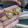 Французские Премиум Маленькие Ароматные Ветром Камелия Гвоздики Латунь Позолоченная Выбранный Пресноводный Инкруст
