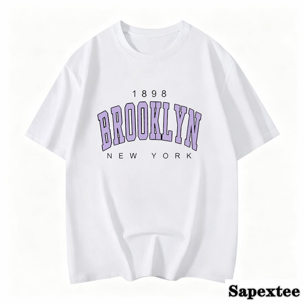 2027 New Summer Unisex T Shirt 1898 Brooklyn New York Print Short Sleeve TShirts Warm Casual Streetwear Hip Hop Y2k Clothes Tops