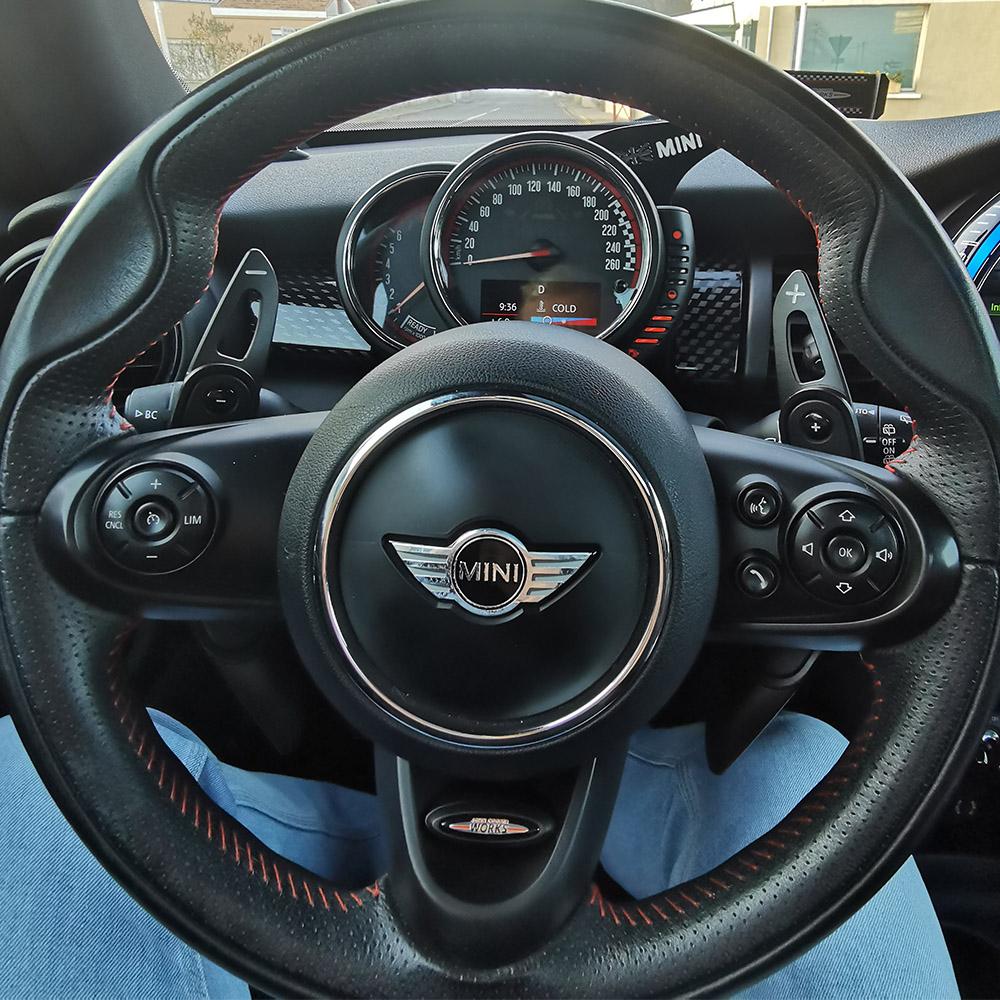 For MINI MK3 F54 F55 F56 F57 F60 Cooper S ONE JCW CLUBMAN Car Steering Wheel Shift Paddle DSG Extender Stickers Car Accessories