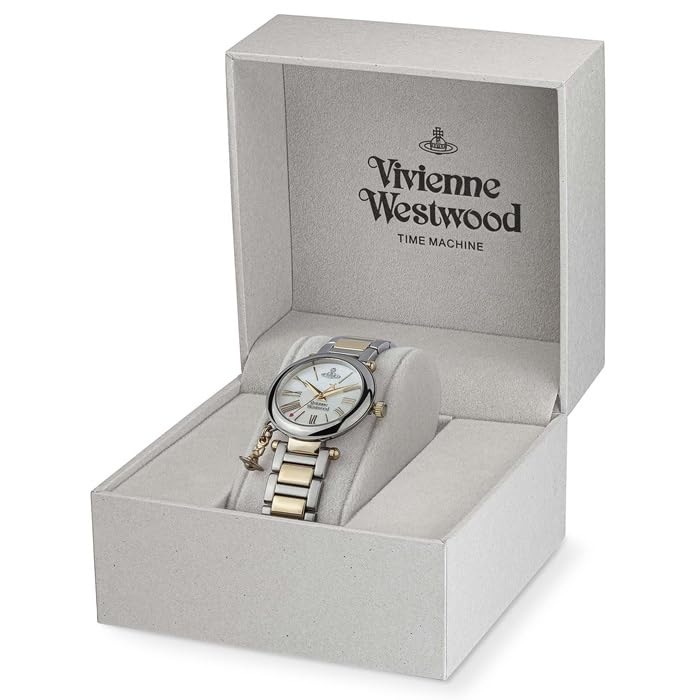 Vivienne Westwood Orb 32 мм VV006MOPSG Кварцевые Аналоговые Часы Браслет из Нержавеющей Стали Белый Женские Перламутровый