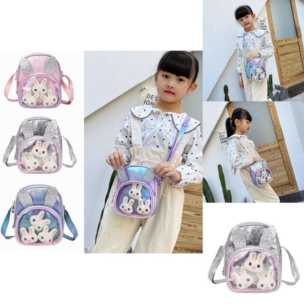 Adorable Shiny Sequin Pu Bunny Crossbody Bag For Girls Ideal For Princesses
