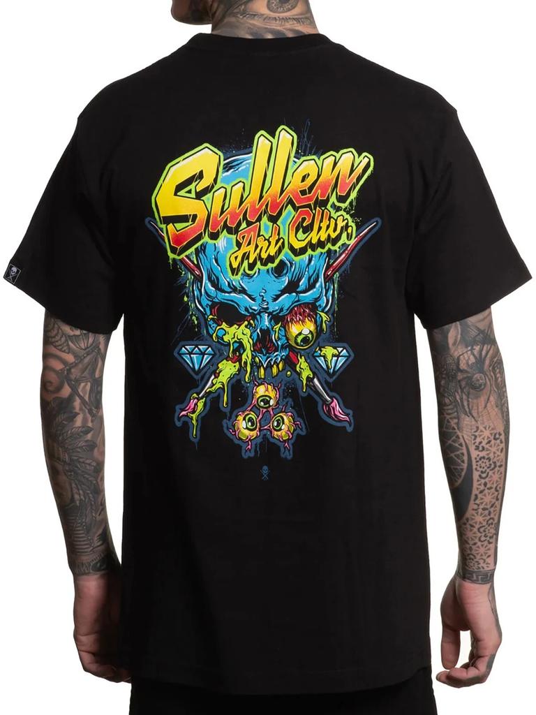 Sullen Men's Slime Badge Short Sleeve Standard T-shirt Tattoo Skull Art Logo Tee