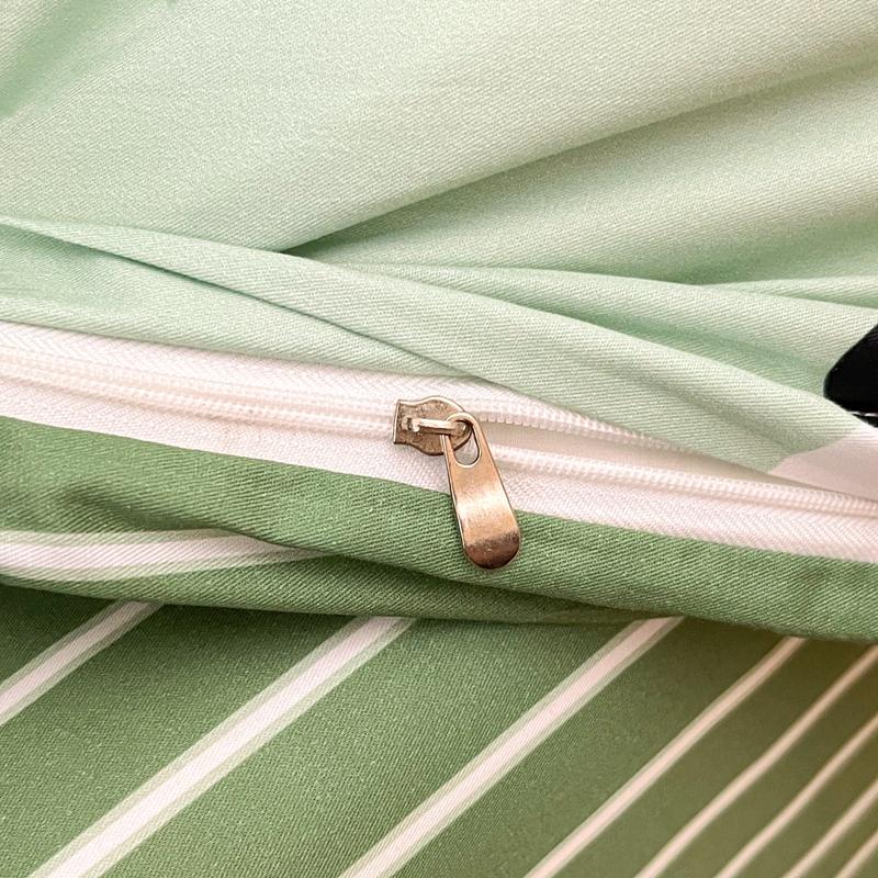 Cute Animal Panda Duvet Cover 3pcs Cotton Cartoon Black White Chinese Panda Bedding Set Soft Reversible Stripe Comforter Cover