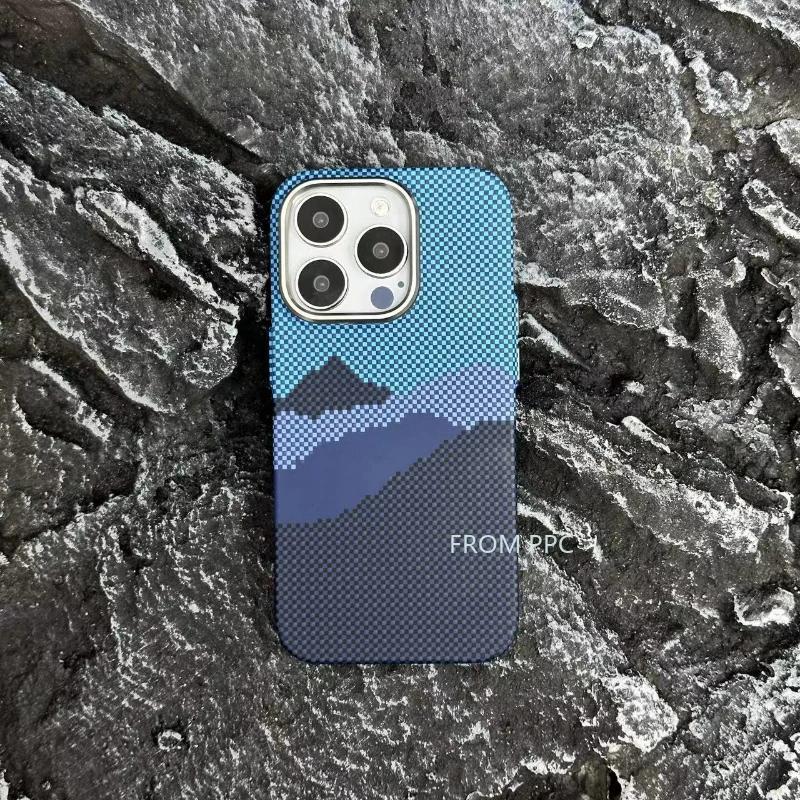 Магнитный чехол из углеродного волокна 17 Cover для iPhone 16 15 Pro Max Беспроводная зарядка Магниты Оболочка Сплав Кольцо для камеры Броня Funda