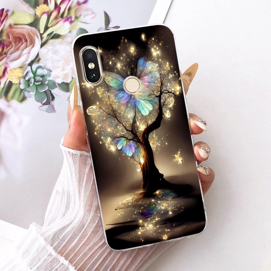 For Xiaomi Redmi Note 6 Pro Cute Flower Butterfly Cat Painted Case For Redmi Note6 Soft Silicone TPU Phone Cases