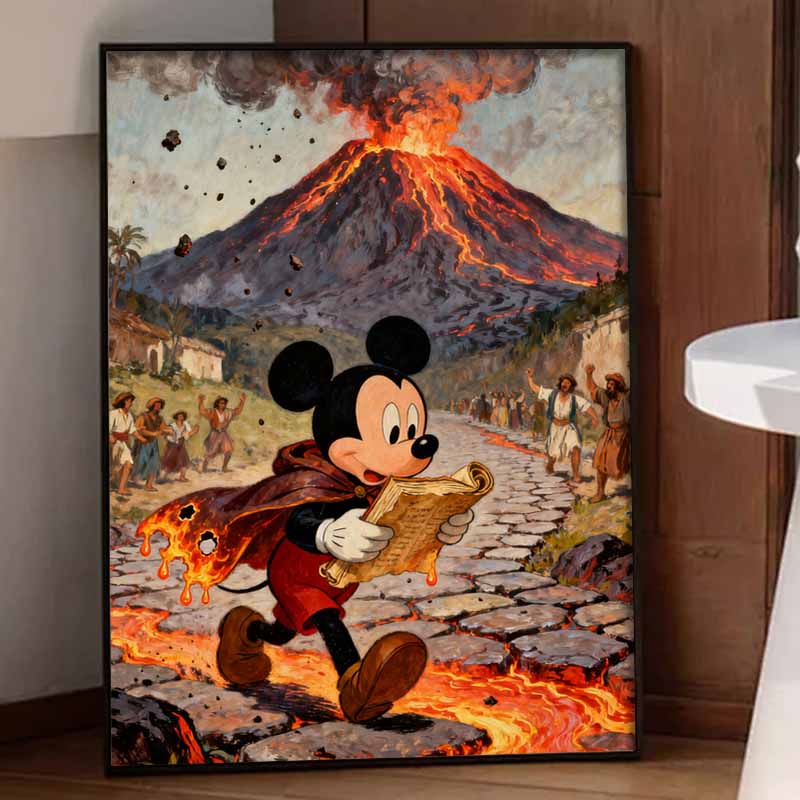 Disney 5D diamond painting set DIY handmade diamond painting art production lava volcano Mickey escape decorative painting