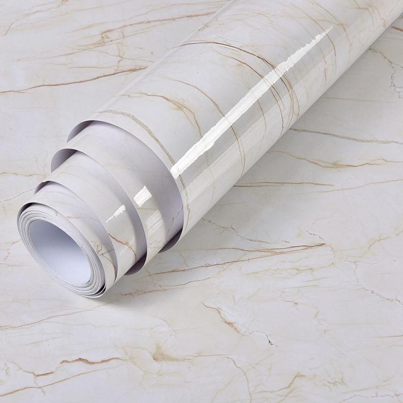 Marble Vinyl Film DIY Self Adhesive Wallpaper Bathroom Kitchen Cupboard Countertops Contact Paper PVC Waterproof Wall Stickers