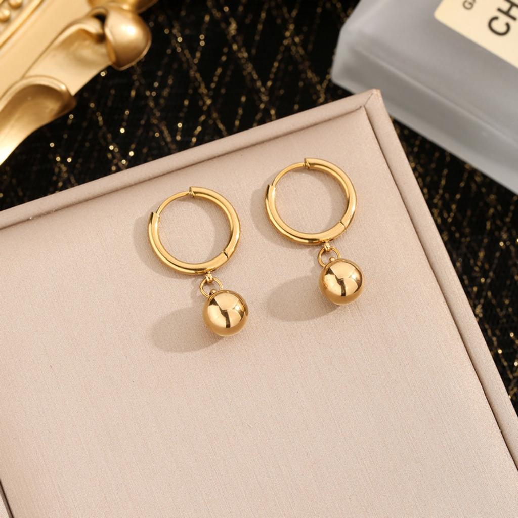 Gold Color Sphere Dangle Earrings Jewelry for Women with Hypoallergenic & Style Pendant Hoop Earrings Gifts