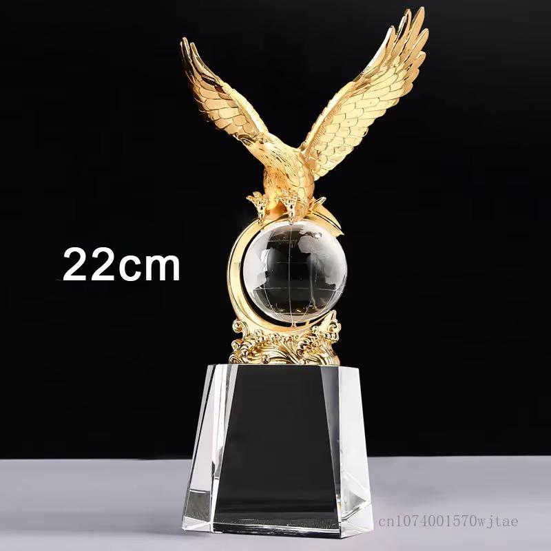 Customized High-End Metal Eagle Plus Crystal Trophy, annual Meeting Award, Souvenir, Sales, Home Decoration, Engraving, New, 1Pc