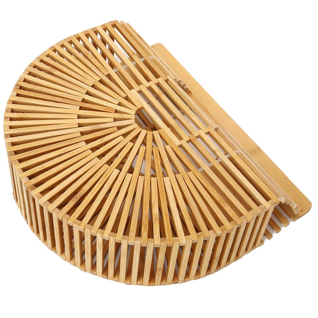 Винтажная бамбуковая сумка женская полукруглая плетеная сумка полая пляжная сумка для лета