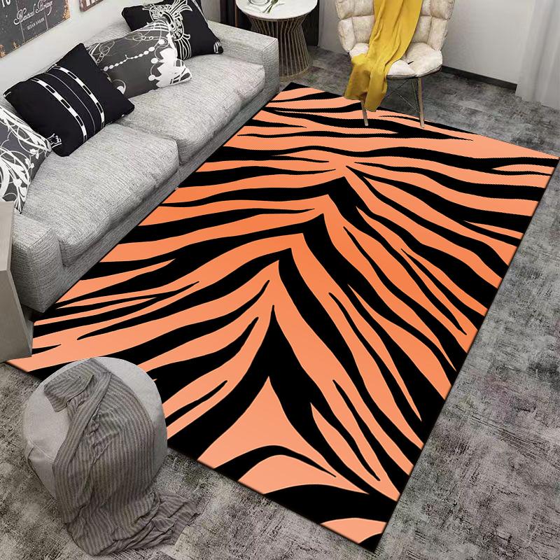 Tiger Stripe Pattern 3-Piece carpet Non-slip rug suitable for living room and bedroom sofas