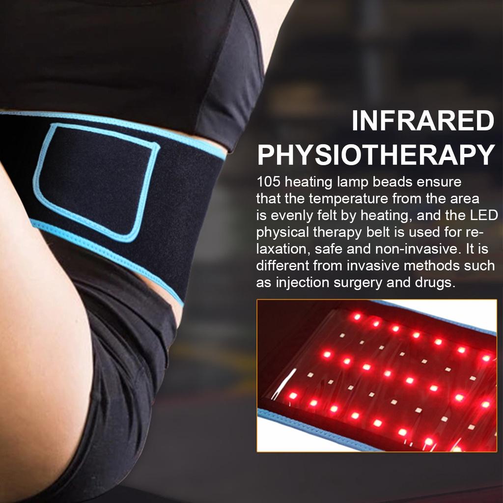 Красный и инфракрасный светодиодный терапевтический пояс 850 нм 660 нм, пояс для облегчения боли в спине, машина для похудения, массажер для талии с подогревом