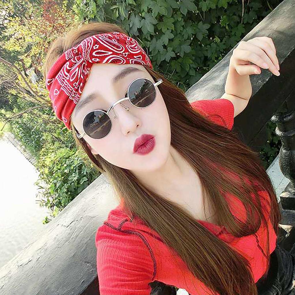 4PCS Boho Headbands For Women, Kapmore Vintage Bandana Flower Printed Head Wrap Twisted Hair Accessories