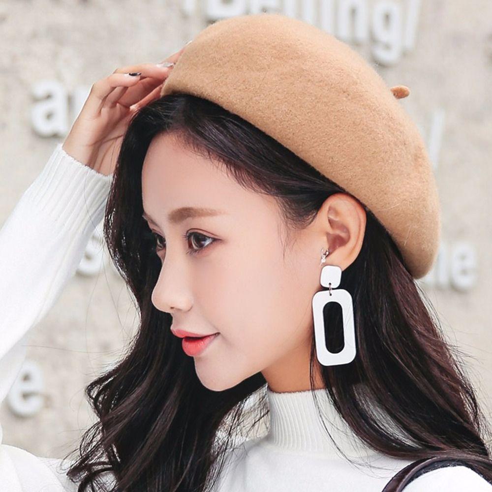 Warm Artist Beret Solid Color Flat Cap French Beanies Female Girls