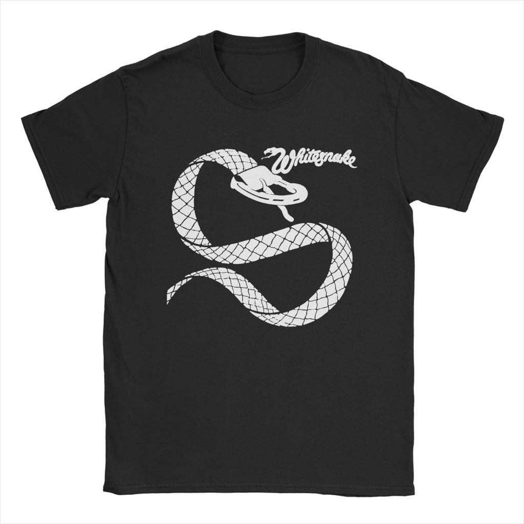 Men T-Shirts Whitesnake Band Logo Funny Cotton Tees Short Sleeve T Shirts O Neck Clothes Party