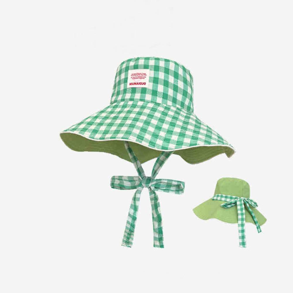 Summer Sunscreen Hat Two-sided Fisherman Caps Korean Plaid Bucket Cap Travel