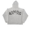 Oversized Gothic Print Hoodie Women - Streetwear Zip-Up Sweatshirt In Red Black White Flame Design