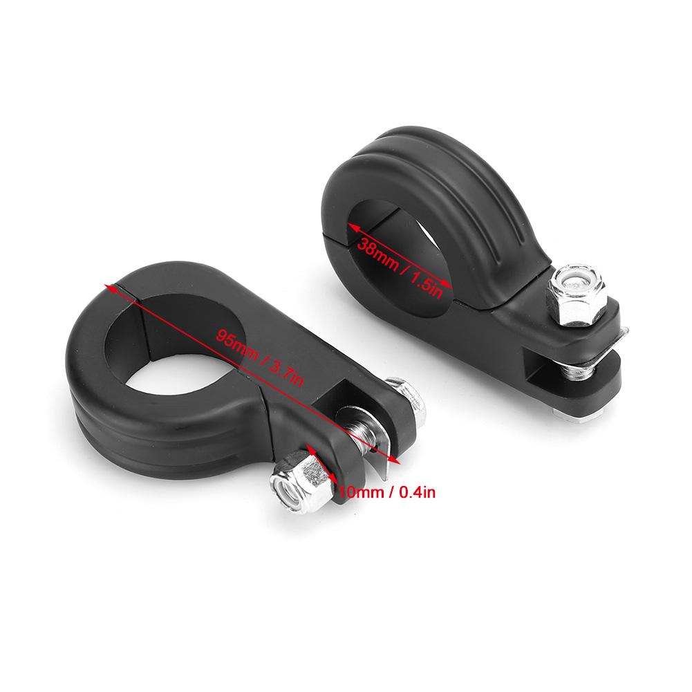38mm 1.5in   Foot Rest Footpeg Mounting P Clamp Motorcycle Accessory Fit for  (Black )