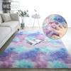 Rainbow Fluffy Carpet For Girl Room Cute Kawaii Decor Colorful Plush Rug For Living Room Tie-dyeing Gradient Bedroom Floor Mat