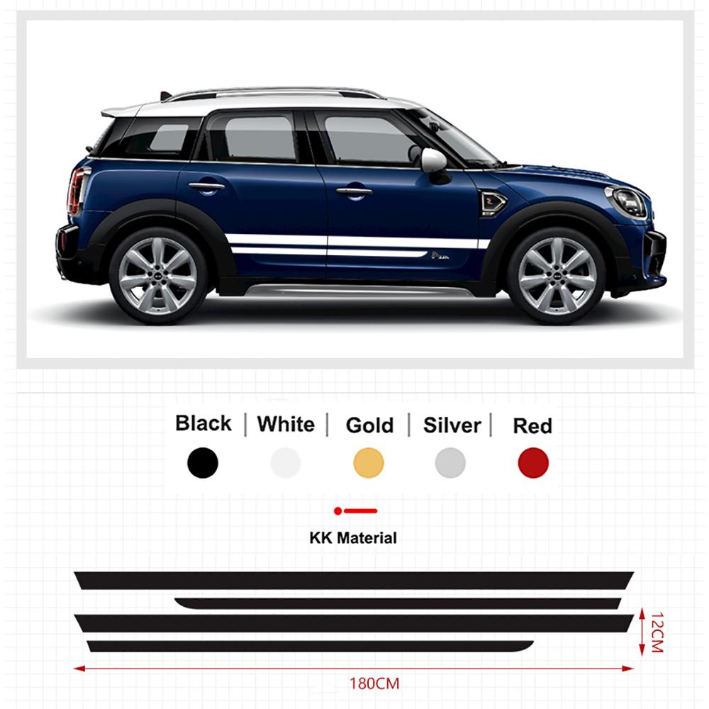 2 шт. Наклейки-декоративные полосы на пороги кузова автомобиля для MINI Cooper Clubman F54 F55 F60 R55 R56 R60 Countryman Аксессуары