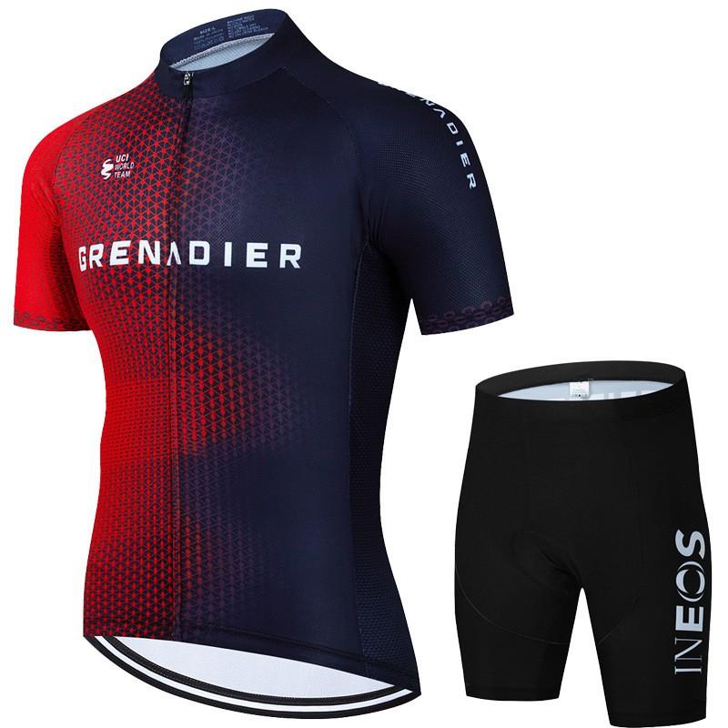 Breathable Cycling Bib Short Sleeve Set Men Moisture Wicking Bike Jersey