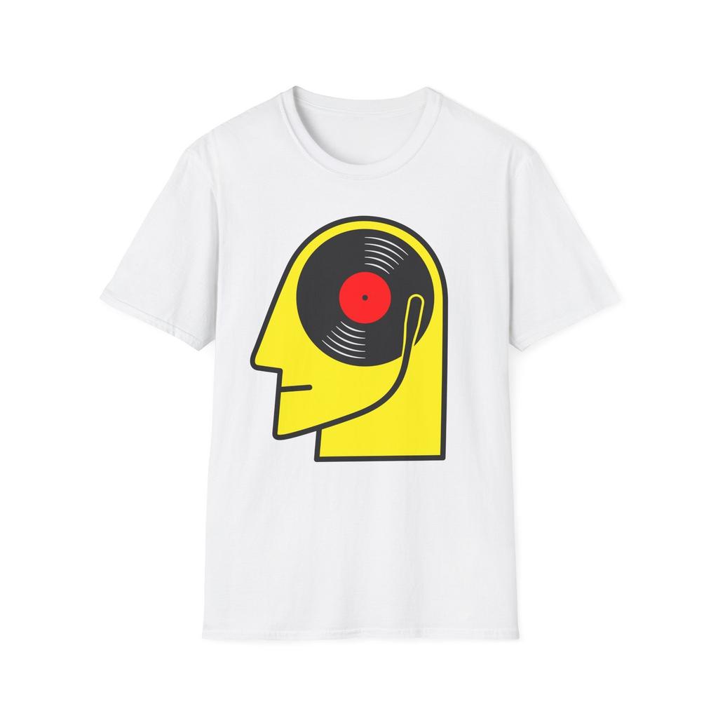 Vinyl Album T-Shirt, Funny Music Fan Tee, Head Graphic Tee, Unisex Softstyle
