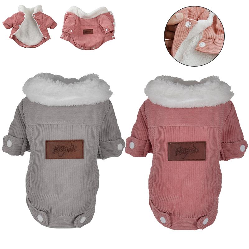 Зимняя одежда для собак Толстая куртка для домашних животных для маленьких средних собак Мягкое флисовое пальто для щенков и кошек Одежда Вельветовый жилет для чихуахуа йоркширского мопса Одежда