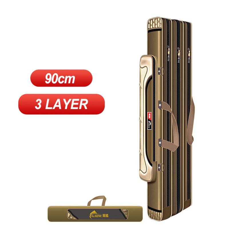 2/3/4 Layer Portable Folding Fishing Rod Reel Bag Fishing Pole Gear Tool Carry Case Carrier Bag for Fishing Large Capacity Travel Bag