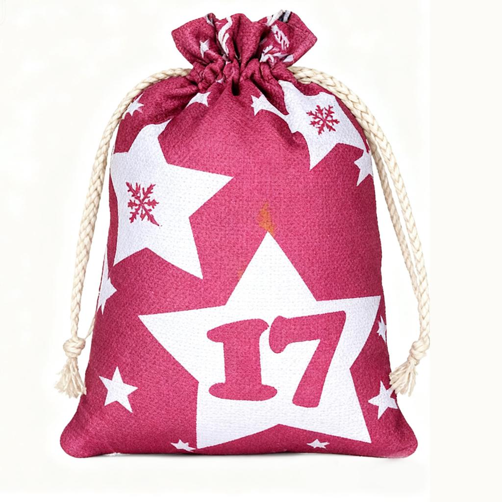 Christmas Countdown Bags 24-Day Reusable Fillable Empty Party Favor Drawstring Bags For Children Family Friends Candy Toys