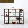 Wall-Mounted Solid Wood Curio Display Shelf – Grid Storage Rack for Teacups & Master Cups