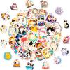 50 Pcs Cute Watercolor Cat Stickers,Japanese Kawaii Vinyl Decals for Journaling laptops, Water Bottles children's Christmas gift