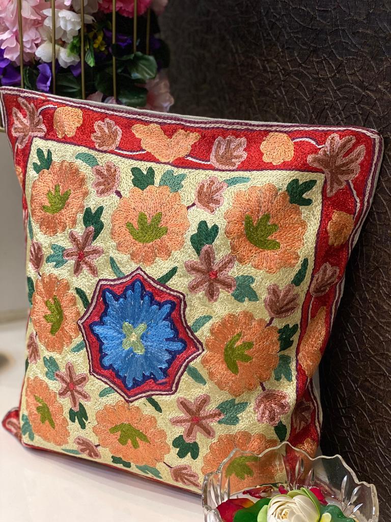 Pair of Kashmiri Cushion Covers- 16*16 Inches