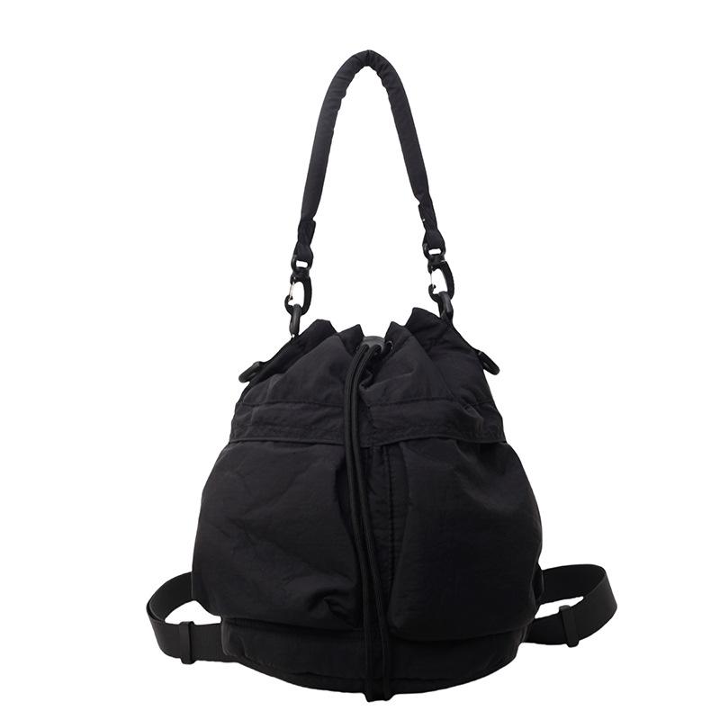 Waterproof Lightweight Cross-Shoulder Crossbody Bag Fashion Casual Large Capacity Drawstring Bucket Bag Simple Casual WOMEN'S Bag