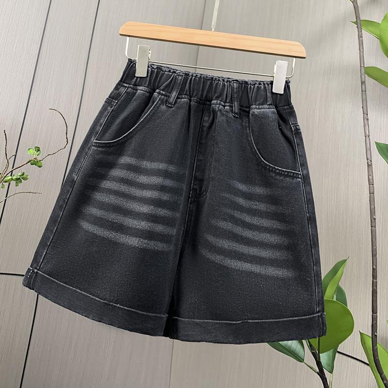 DIMANAF Plus Size 2025 Summer Jeans Women Shorts Pants Elastic Short High Waist Casual Basic Loose Pants Maxi