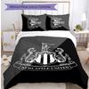 Newcastle United Football Printed 3 Pieces Bedding Set, Comfortable Skin Friendly Bedroom Duvet Cover Set